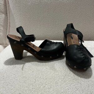 Jeffrey Campbell for Free People Black leather heels
